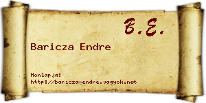Baricza Endre névjegykártya